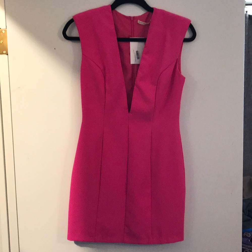 Mustard Seed v-plunge fuchsia dress size M NWT